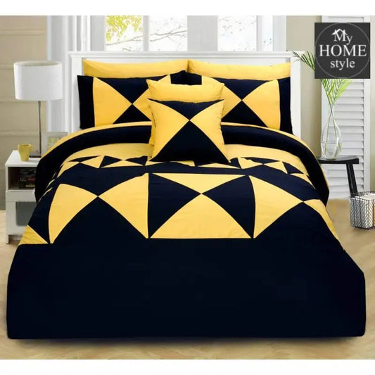 8 Pcs Duvet Set Yellow & Black - myhomestyle.pk