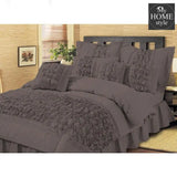 8 Pcs Embellished Comforter set Grey - myhomestyle.pk