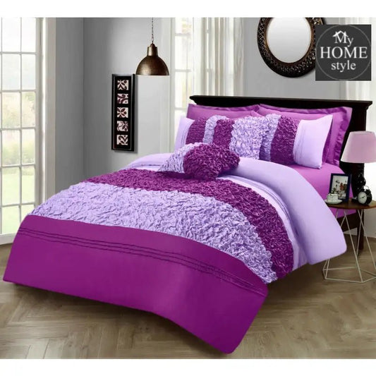 8 Pcs Embellished Comforter Set Purple & violet - myhomestyle.pk