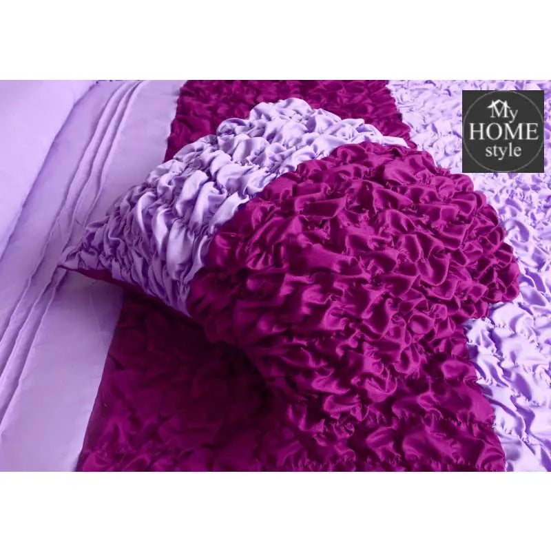 8 Pcs Embellished Comforter Set Purple & violet - myhomestyle.pk