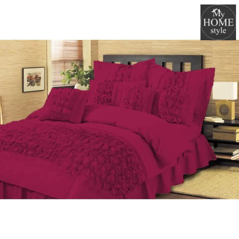 8 pcs Embellished ruffled Comforter set - myhomestyle.pk