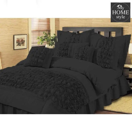 8 Pcs Embellished ruffled Comforter set - myhomestyle.pk