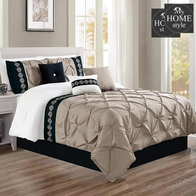 8 Pcs Embroidered Pintuck Duvet - myhomestyle.pk