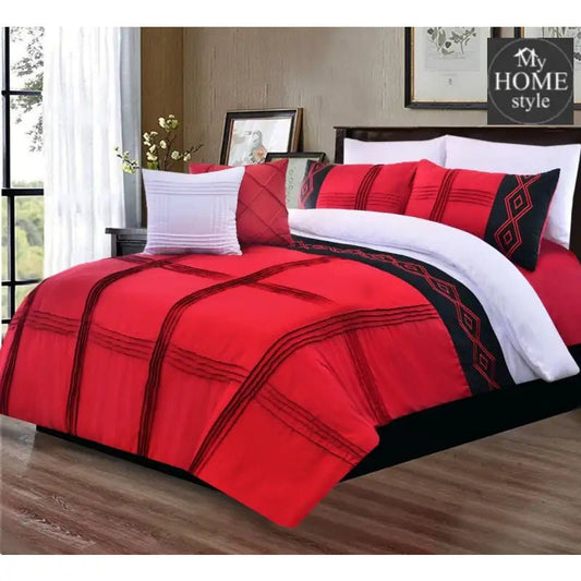 8 Pcs Embroidered Pleated Duvet Set - myhomestyle.pk