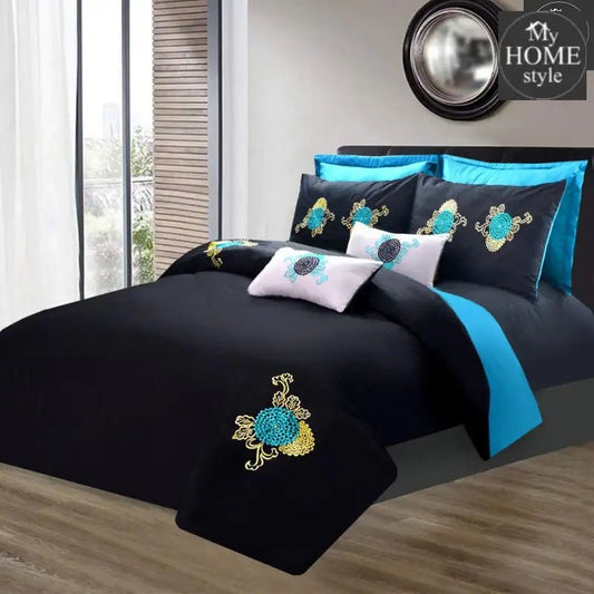 8 PCS Leaf Embroidered Duvet Set - myhomestyle.pk