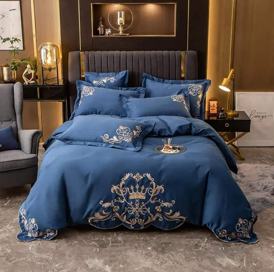 8 PCS LUXUR EMBROIDERED DUVET SET - 1232 - myhomestyle.pk