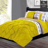 8 Pc's Luxury Embroidered Bedspread Yellow With Light Filling - myhomestyle.pk