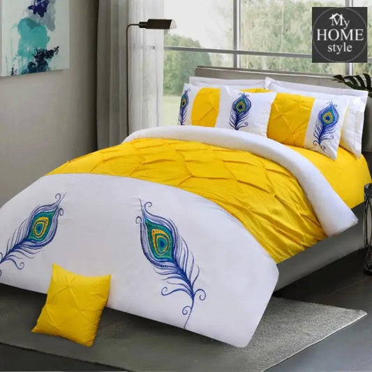 8 PCS Peacock Feather Embroidered Duvet Set 02 - myhomestyle.pk