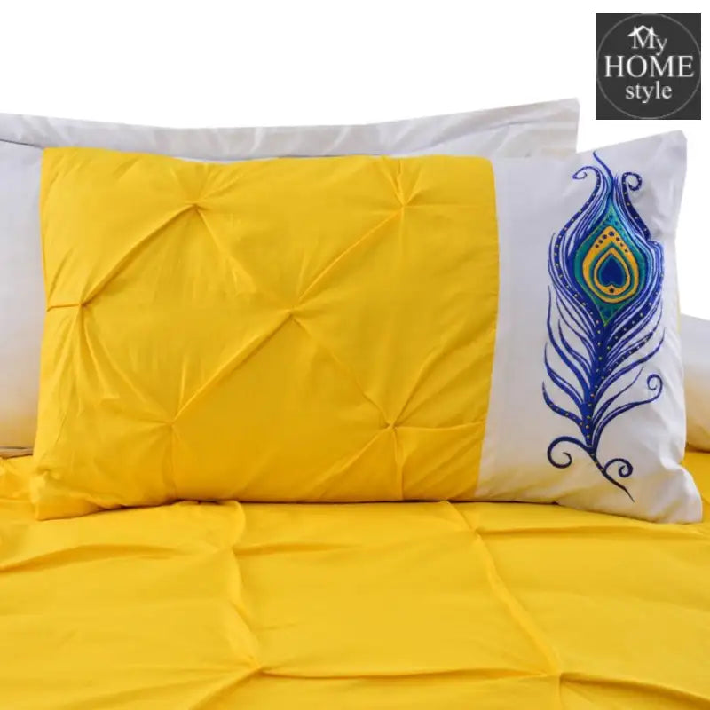 8 PCS Peacock Feather Embroidered Duvet Set 02 - myhomestyle.pk