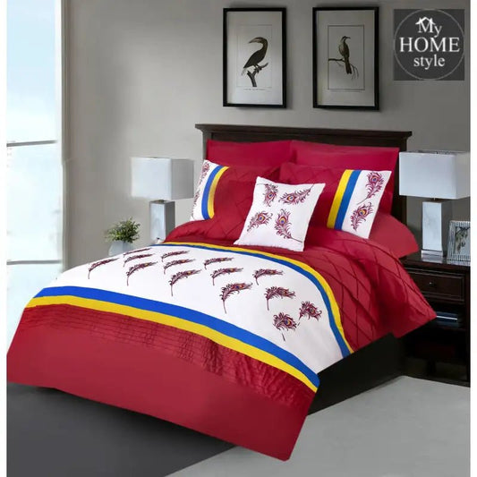 8 PCS Peacock Feather Embroidered Duvet Set 03 - myhomestyle.pk