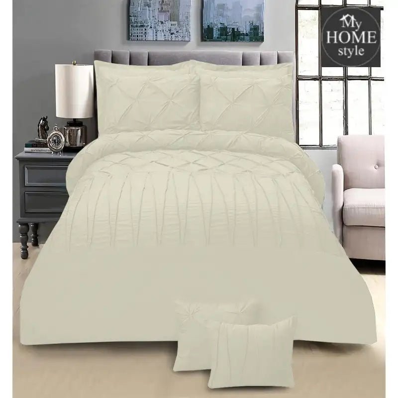 8 PC's Pintuck & Cross Pleated Duvet Set SC - myhomestyle.pk