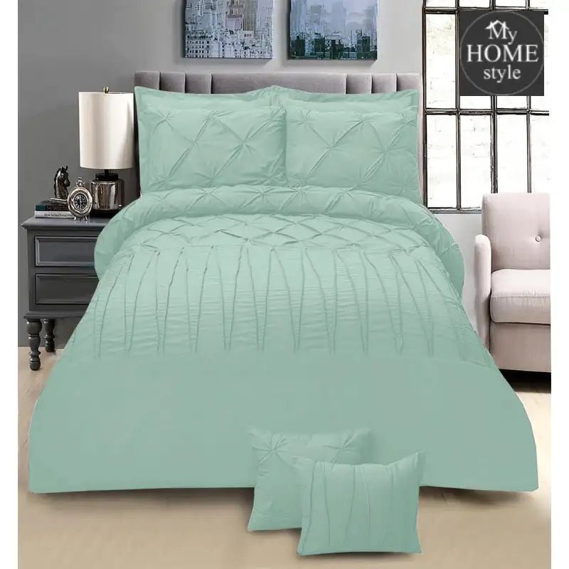 8 PC's Pintuck & Cross Pleated Duvet Set SC - myhomestyle.pk