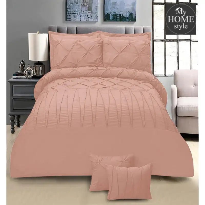 8 PC's Pintuck & Cross Pleated Duvet Set SC - myhomestyle.pk