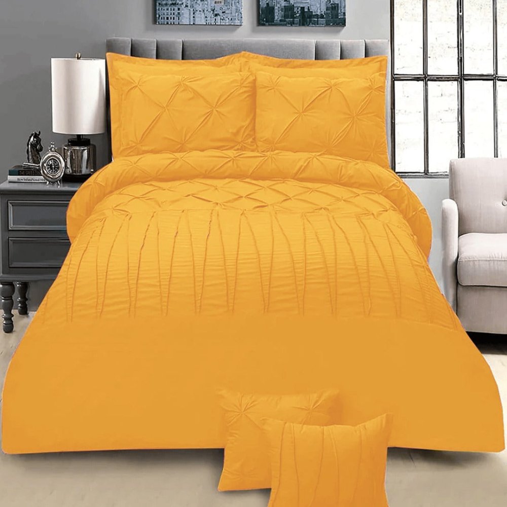 8 PC's Pintuck & Cross Pleated Duvet Set SC - myhomestyle.pk