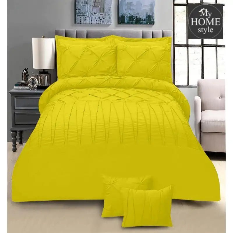 8 PC's Pintuck & Cross Pleated Duvet Set SC - myhomestyle.pk