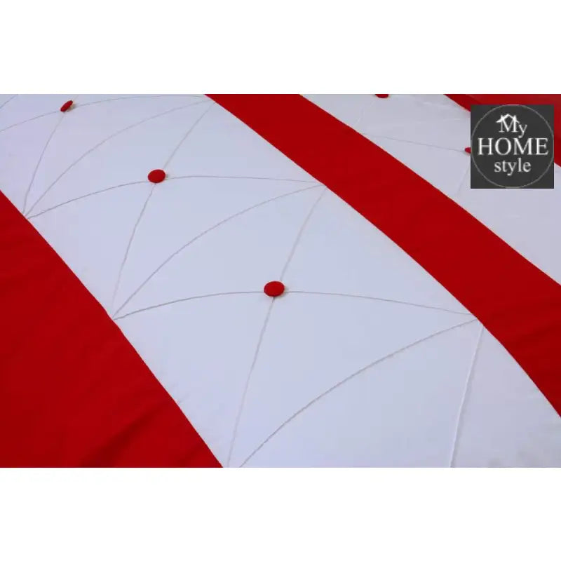 8 pcs Red & White Duvet Set - myhomestyle.pk