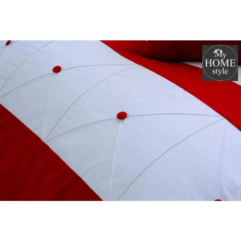 8 pcs Red & White Duvet Set - myhomestyle.pk
