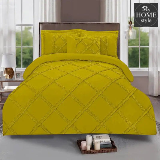 8 Pcs Ruffled Cross Pleated Duvet Set Beige - myhomestyle.pk