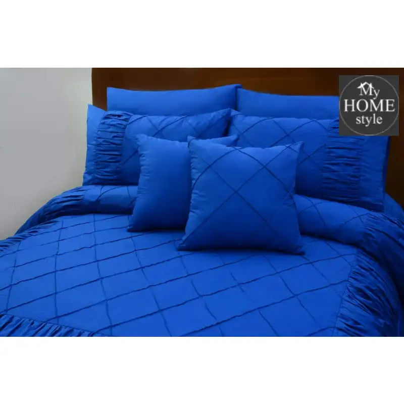 8 PC's Ruffled & pleats Luxury Duvet Set - myhomestyle.pk