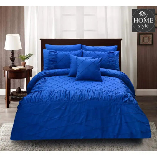 8 PC's Ruffled & pleats Luxury Duvet Set - myhomestyle.pk