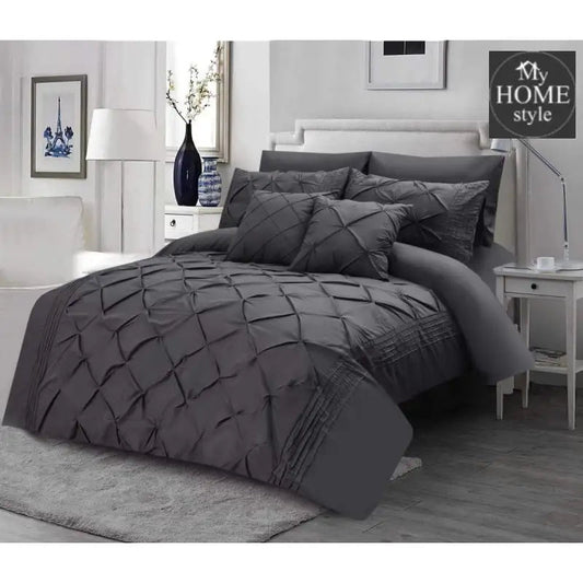 8Pcs Pintuck Duvet Set With Pleats SC - myhomestyle.pk