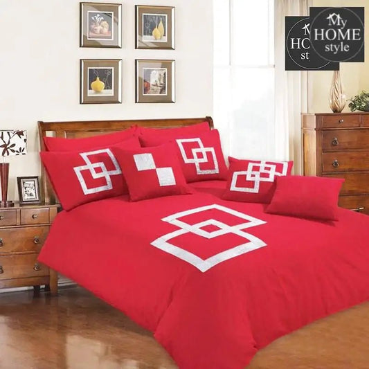 9 Pcs Passion Red Bed Set Covers - myhomestyle.pk