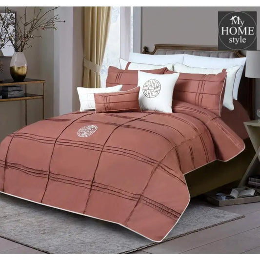 9 Pc's Pleated Embroidered & Corded Duvet Katha - myhomestyle.pk