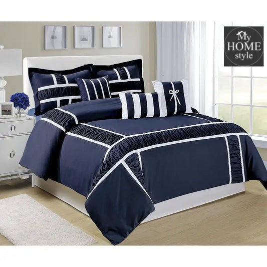 9 PC's Ruffled & pleats Luxury Duvet Set - myhomestyle.pk