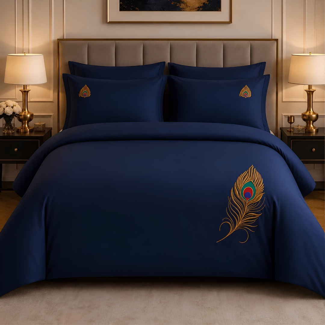 Peacock Embroidered 6 Pcs Duvet Set - 1285