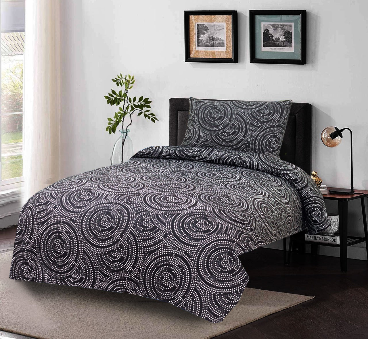 2 Pcs Printed Bed Sheet MHS-852