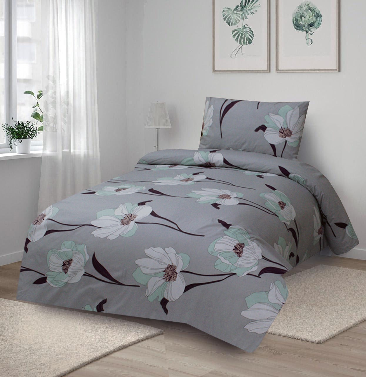 2 Pcs Printed Bed Sheet MHS-885