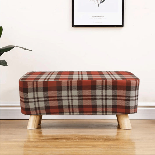 Printed Wooden stool Two Seater-1360