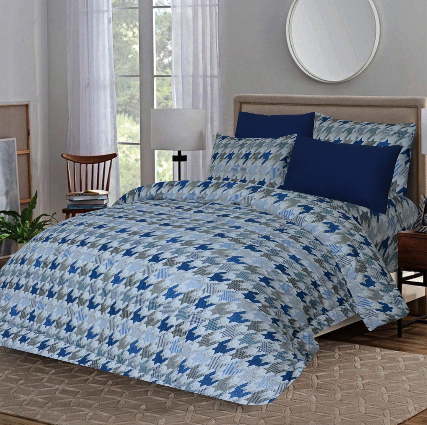 6 Pcs Luxury Printed Comforter Set - 1239