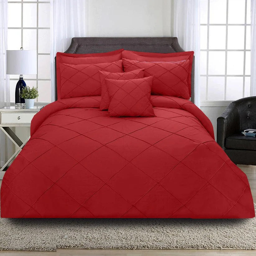 8 Pcs Cross Pleated Duvet Set