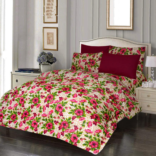 6 Pcs Luxury Printed Comforter Set - 1213