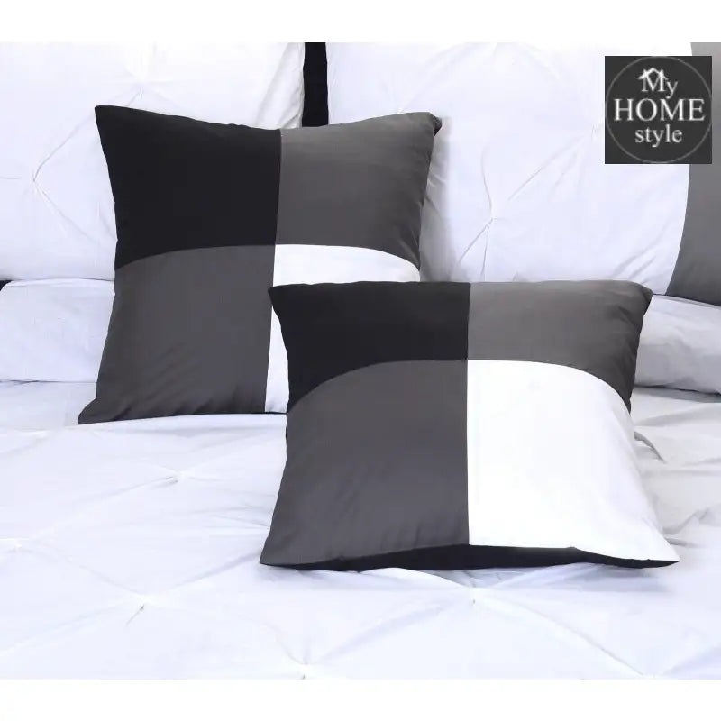Black and White Embroided Pintuck Duvet Set - myhomestyle.pk