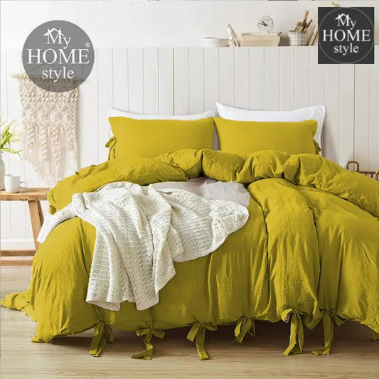 Butterfly Fluffy Duvet Set Mustard - myhomestyle.pk