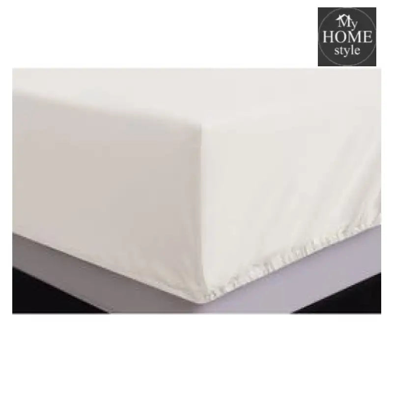 Cream- Fitted Sheet - myhomestyle.pk