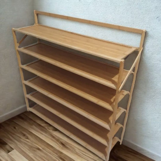 Creative Wooden elegant Shoe Rack - 1497 - myhomestyle.pk