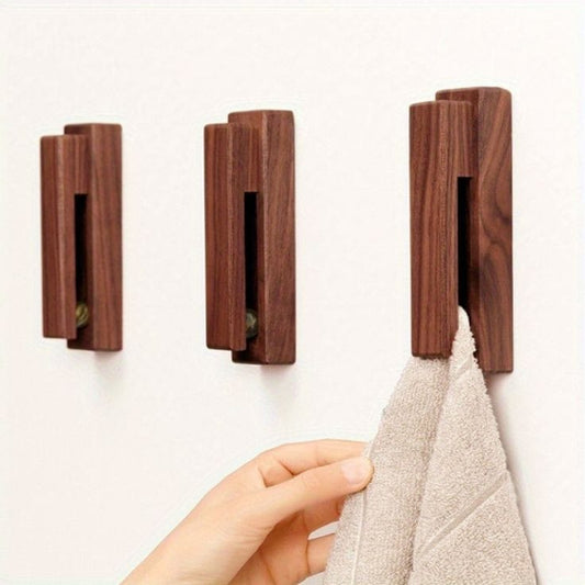 Creative Wooden Solid Towel Rack - 1478 - myhomestyle.pk