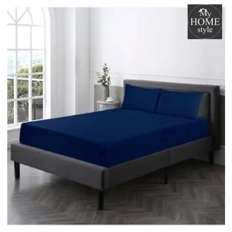Deep Blue- Fitted Sheet - myhomestyle.pk