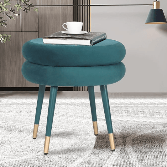 Double Layer Flannel Round Footrest Stool - 1444 - myhomestyle.pk