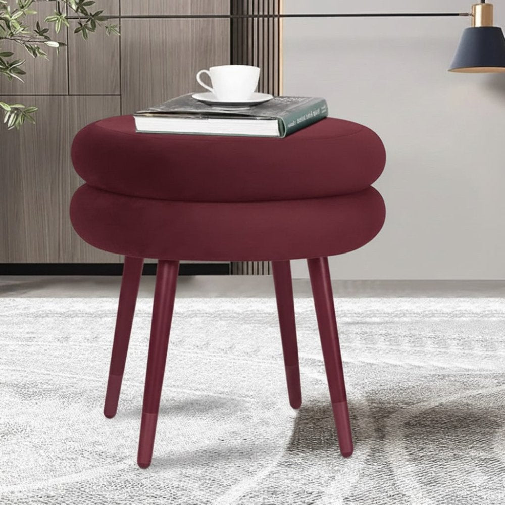 Double Layer Flannel Round Footrest Stool - 1444 - myhomestyle.pk