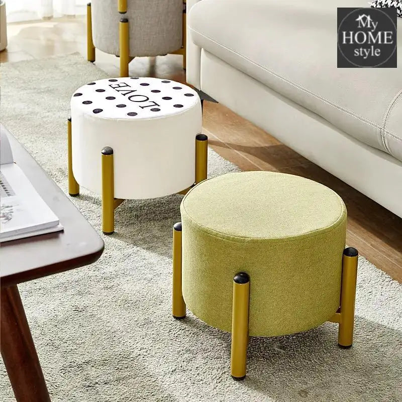 Drone Shape Round stool With Steel Legs Printed- 490 - myhomestyle.pk