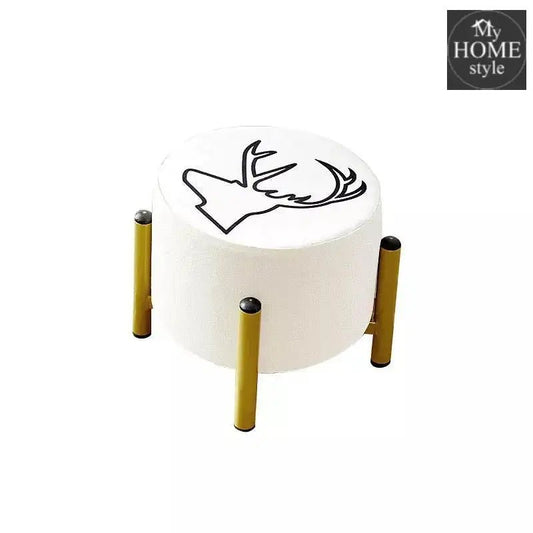 Drone Shape Round stool With Steel Legs Printed - 492 - myhomestyle.pk