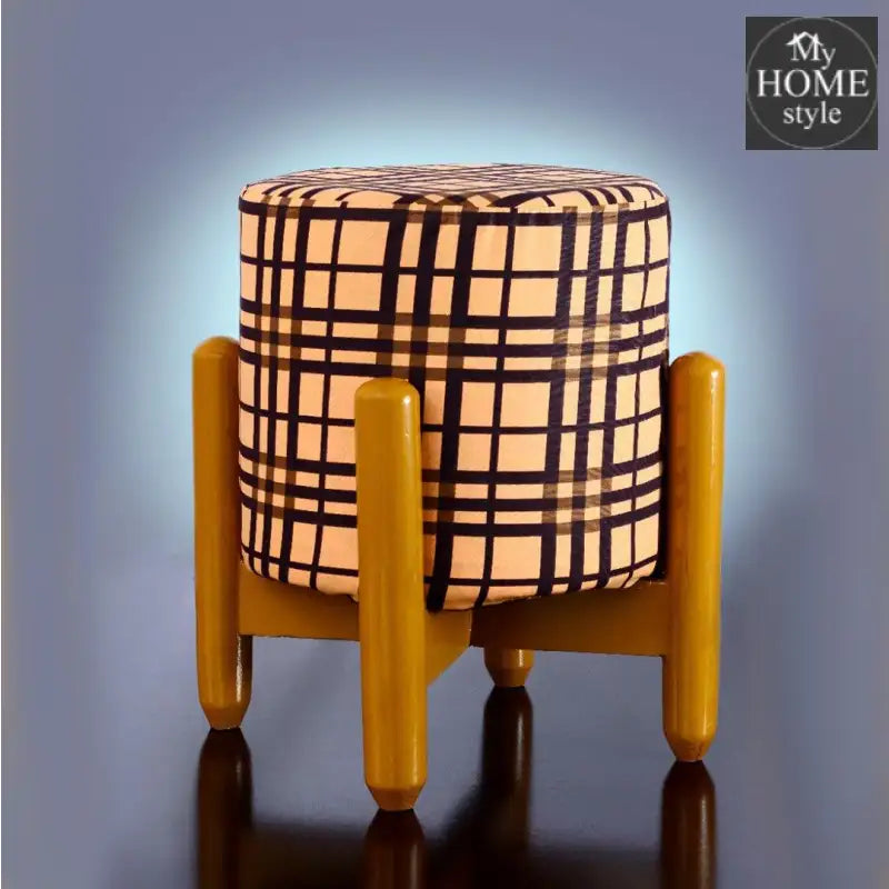 Drone Shape Wooden Round stool -397 - myhomestyle.pk