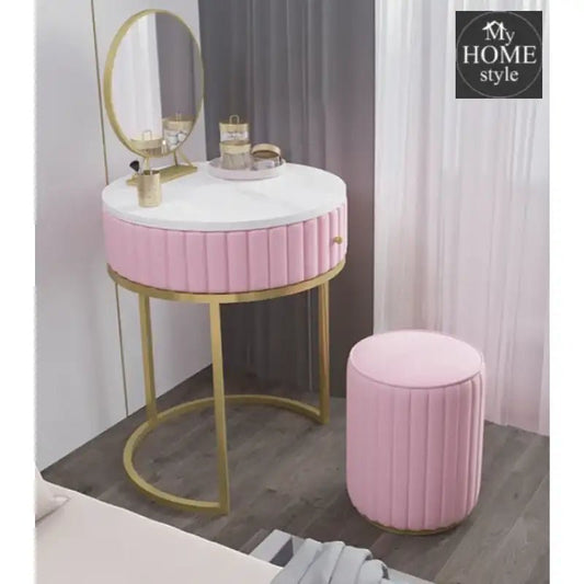 Elegant Dressing Table Set with Tufted Stool - 1325 - myhomestyle.pk