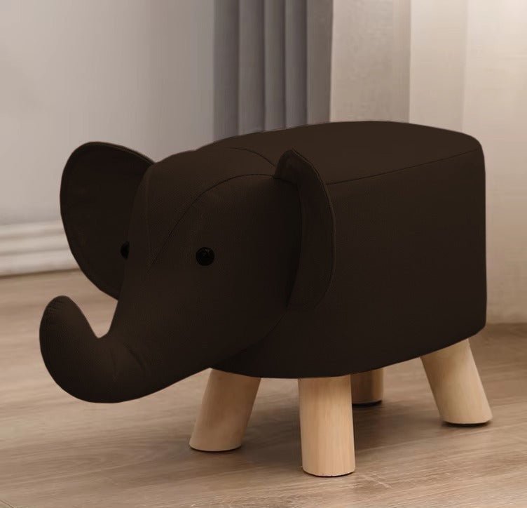 Elephant Shaped Wooden Ottoman Stool - 1458 - myhomestyle.pk