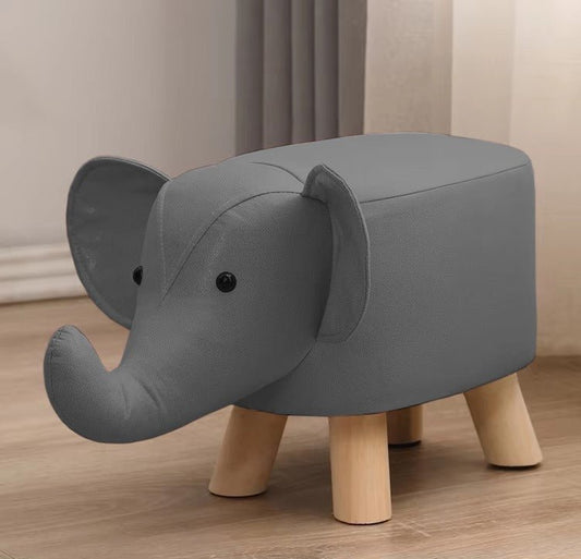 Elephant Shaped Wooden Ottoman Stool - 1458 - myhomestyle.pk