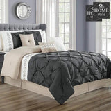 Embroidered Pintuck Duvet 8 pieces Grey - myhomestyle.pk
